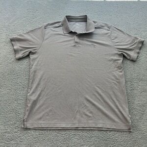Tommy Bahama Polo Shirt Men Large Gray Bala Shark 2-Button Adult
